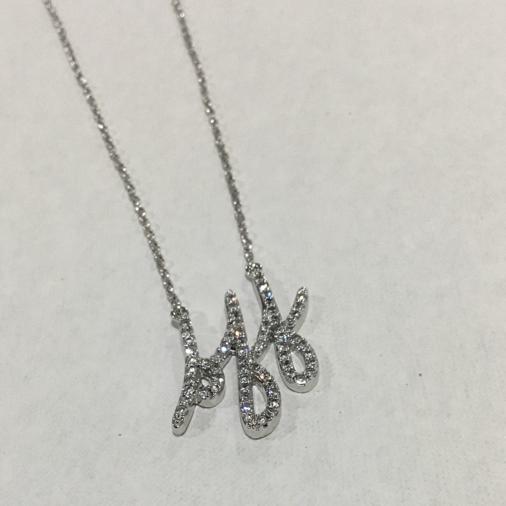 Best friends forever silver rhinestone necklace